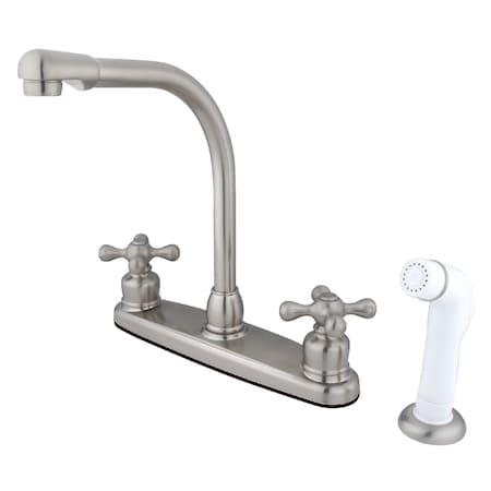 Kingston Brass Victorian Centerset Kitchen Faucet, Brushed Nickel KB718AX
